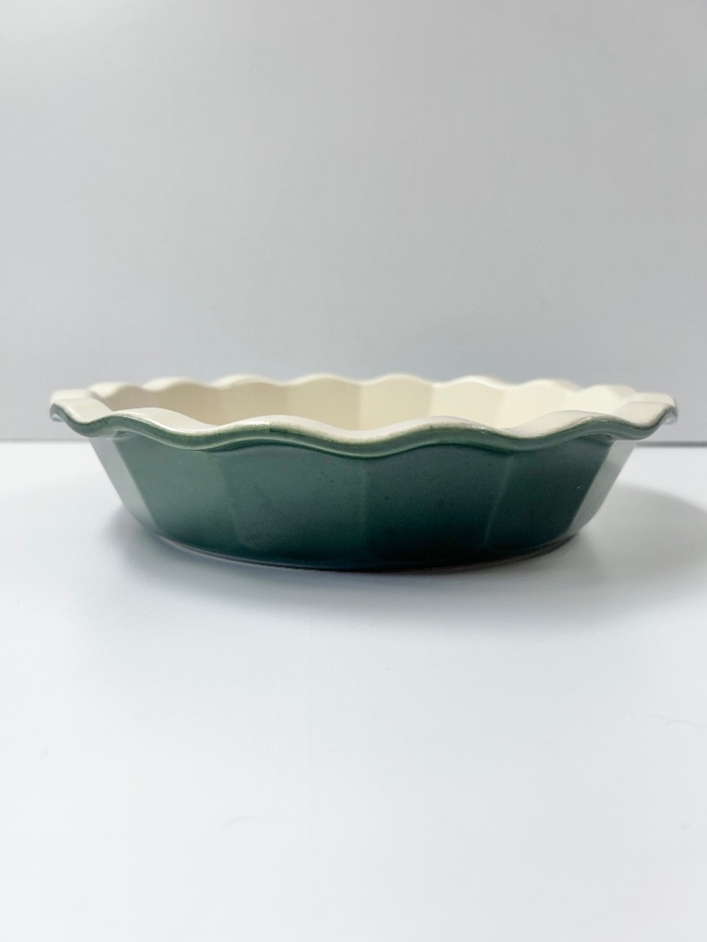 Emilie Henry France Green Stoneware 10" Fluted Pie Plate Williams Sonoma